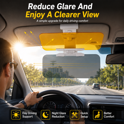 🔥HOT SALE🔥 COD！Sun Visor, Nighttime Anti-Glare Visor, Sun Visor Glasses, Suction-Cup Mount, Universal In-Car Sun Visor, Safety Goggles.Stock |48H Dispatch |COD Orders are dispatched within 48 hours from our Nairobi warehouse. Delivery takes 1–3 working days.
