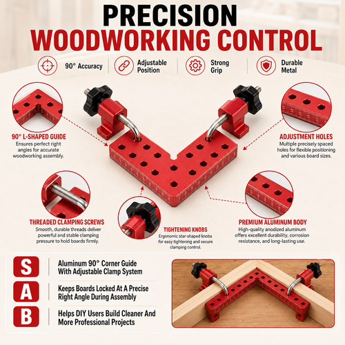 Carpentry Right-Angle Clamp, Panel Clamping Clamp, 90-Degree Right-Angle Positioning Ruler, Aluminum Alloy Height Gauge.Stock |48H Dispatch |COD Orders are dispatched within 48 hours from our Nairobi warehouse. Delivery takes 1–3 working days.