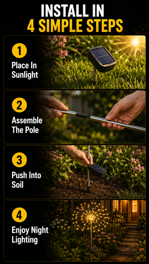Solar-Powered Firework Lights, Outdoor Waterproof Dandelion Ground-Stick Lights, Courtyard and Garden Lawn Lights, Balcony Decorations.Stock |48H Dispatch |COD Orders are dispatched within 48 hours from our Nairobi warehouse. Delivery takes 1–3 working days.