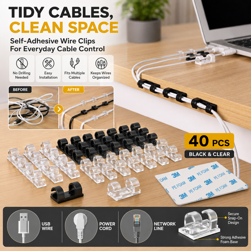 Home Organization Cable Organizer: The Ultimate Tool for Securing Ethernet Cables—Self-Adhesive Clips for Nail-Free Wall Mounting of Data Cables.Stock |48H Dispatch |COD Orders are dispatched within 48 hours from our Nairobi warehouse. Delivery takes 1–3 working days.