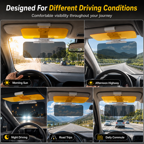 🔥HOT SALE🔥 COD！Sun Visor, Nighttime Anti-Glare Visor, Sun Visor Glasses, Suction-Cup Mount, Universal In-Car Sun Visor, Safety Goggles.Stock |48H Dispatch |COD Orders are dispatched within 48 hours from our Nairobi warehouse. Delivery takes 1–3 working days.