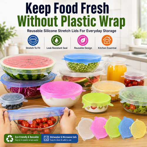 6-Piece Silicone Food Storage Lid Set: Fruit Wrap, Kitchen Cups and Bowls, Foldable and Stretchable, Food-Grade, Household Lids.Stock |48H Dispatch |COD Orders are dispatched within 48 hours from our Nairobi warehouse. Delivery takes 1–3 working days.