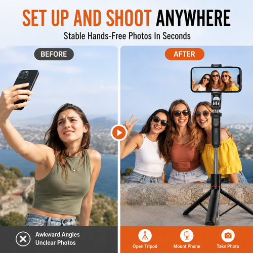 Selfie Anti-Shake Retractable Tripod, Portable Travel Phone Mount, Bluetooth Photography Gadget, Floor-Standing Selfie Stick.Stock |48H Dispatch |COD Orders are dispatched within 48 hours from our Nairobi warehouse. Delivery takes 1–3 working days.