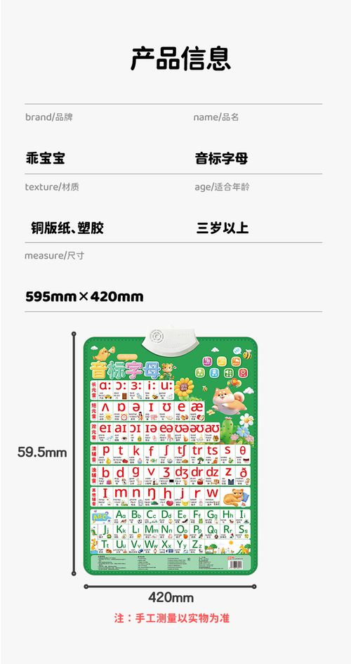 Phonetic Chart with Sound, English Pronunciation and Phonics for 48 International Letters, Early Education Tool