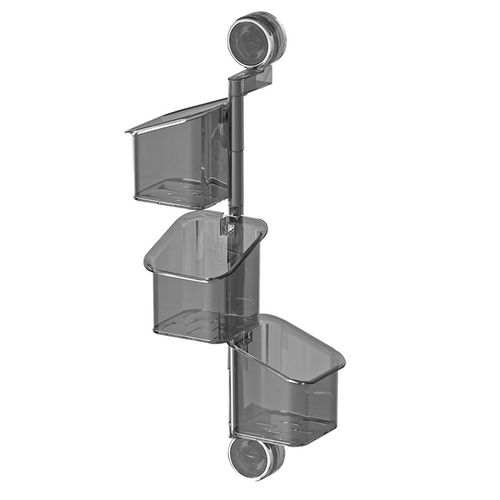 Convenient Double Hanging Punch-Free Design Suction-Type Wall-mounted Plastic Storage Rack for Kitchen Seasoning Scallion Garlic