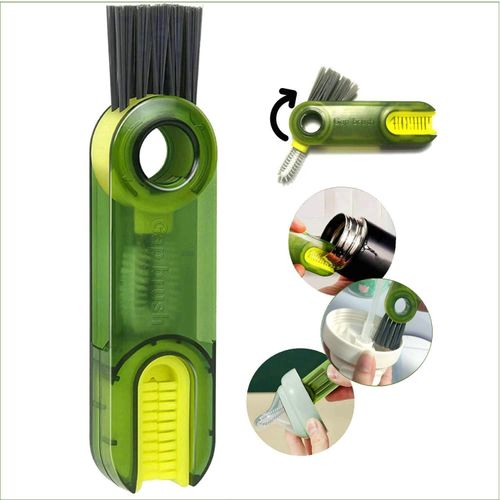 2025 New Three in One Cup Lid Brush Water Cup Cleaning Gap groove Cleaning Cup Brush
