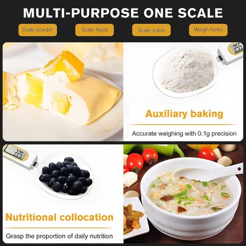 Electronic Scale Weighing Kitchen Digital Scale 500g 0.1g Lcd Portable Digital Scoop Food Plastic ABS Drugs Powder Kitchen Scale