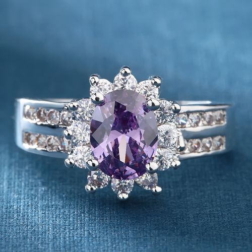 Purple Gemstone Fashion Exquisite Stainless Steel Jewelry Rings for Women