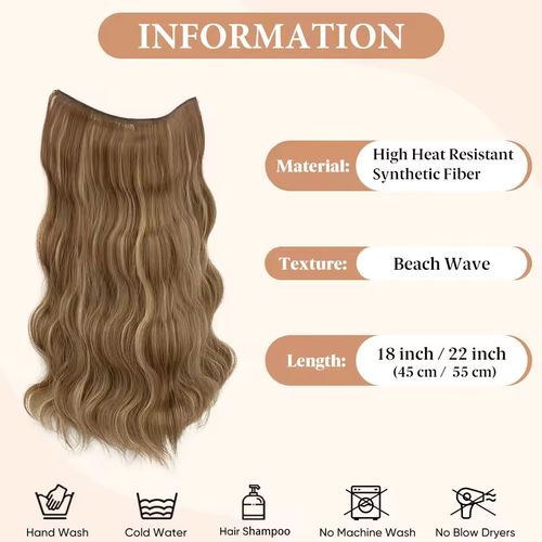 Women's Long Hair Extension Piece One-piece Simulation Hair U-shaped Curl Natural Seamless Volumizing Water Wave Pattern