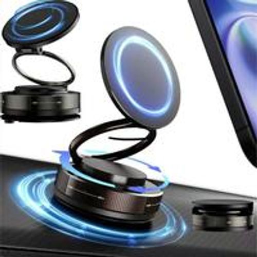 360° Vacuum Magnetic Phone Holder, Hands-Free ,for outdoor fun MirrorShower Smooth Surface,Strong Suction Cup Magnetic Car Phone Holderfor All Smartphones & All Car Models adjustable
