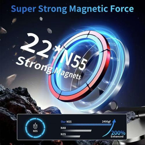 360° Vacuum Magnetic Phone Holder, Hands-Free ,for outdoor fun MirrorShower Smooth Surface,Strong Suction Cup Magnetic Car Phone Holderfor All Smartphones & All Car Models adjustable