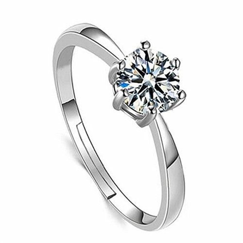 Free Size Adjustable Silver Couple Ring for Wedding Jewelry Men Women Diamond Ring Crystal Rings for Couple Lover