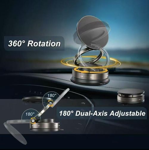 360° Vacuum Magnetic Phone Holder, Hands-Free ,for outdoor fun MirrorShower Smooth Surface,Strong Suction Cup Magnetic Car Phone Holderfor All Smartphones & All Car Models adjustable