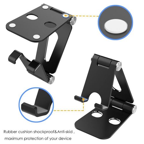 Adjustable Foldable Cell Phone Stands Tablet Stand Solid Aluminum Stand for All Smart Phones and Tablets Desk Phone
