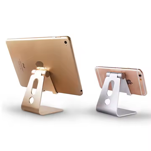 Factory Price Custom Logo Portable Flexible ABS Aluminum Desktop Cellphone Holder Stand Anti-Slip Base for Bed Mobile Phone Use