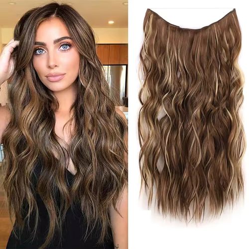 Women's Long Hair Extension Piece One-piece Simulation Hair U-shaped Curl Natural Seamless Volumizing Water Wave Pattern