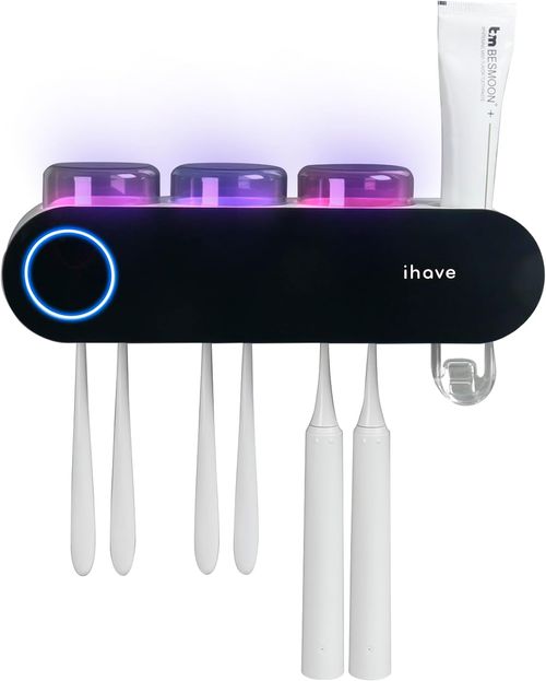 Toothbrush Holders with Toothpaste Dispenser Wall Mounted for Bathroom