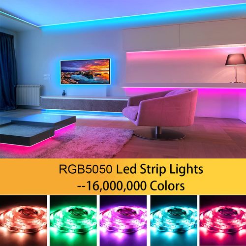 RGB Strip Light Music Sync BT Control Flexible Ribbon LED 5050 Led Tape Light for Room Party Decoration TV Backlight