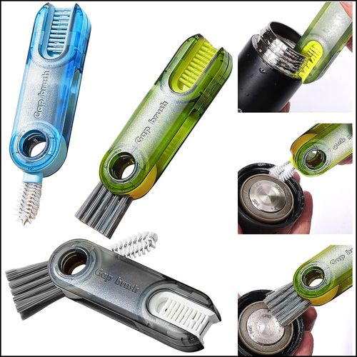 2025 New Three in One Cup Lid Brush Water Cup Cleaning Gap groove Cleaning Cup Brush