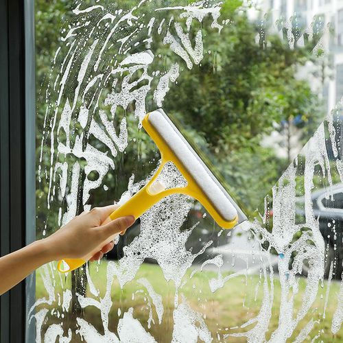 Glass Wiper Spray Mop Brush Glass Car Windshield Window Cleaner Windows Squeegee with Spray Bottle