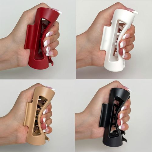 Soft Silicone Hair Claw New Trendy Rubber Square Hollow Out Shark Hair Clips Women Girls Gentle Hair Clips