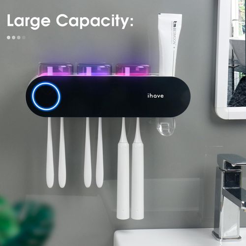 Toothbrush Holders with Toothpaste Dispenser Wall Mounted for Bathroom