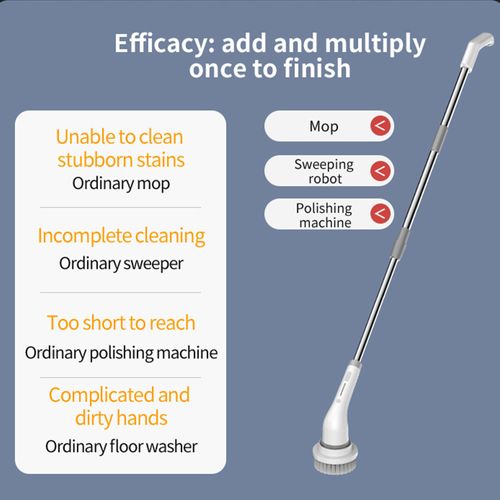 Sunshine Cordless Electric for Spin Scrubber 7 Replaceable Shower Cleaning Brush for Baby-Friendly Tub and Tile Plastic Material