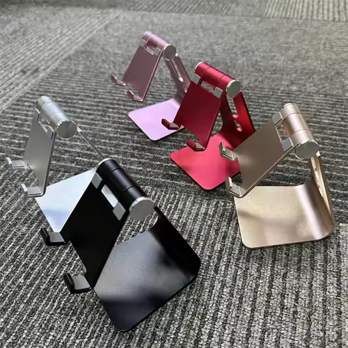 Factory Price Custom Logo Portable Flexible ABS Aluminum Desktop Cellphone Holder Stand Anti-Slip Base for Bed Mobile Phone Use