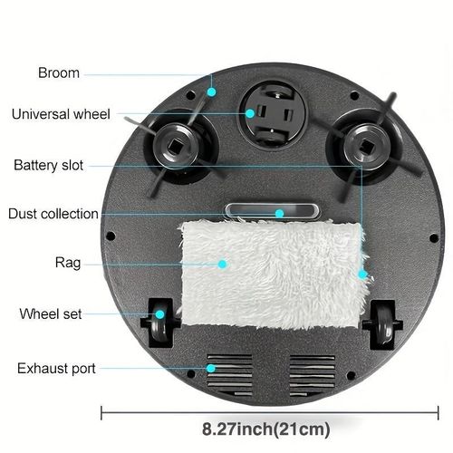 Robot Vacuum , USB Charging,Slim Low Noise Design, Suitable for Pet Hair, Hard Floors and Daily Cleaning, Automatic Directional Mop, Pet Hair Cleaning | Robot Vacuum Cleaner