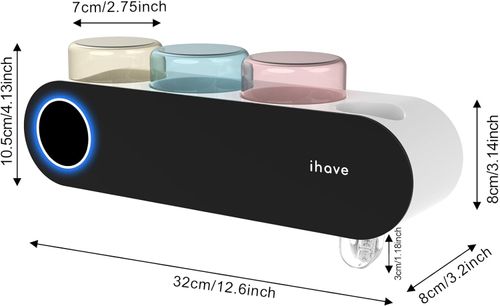 Toothbrush Holders with Toothpaste Dispenser Wall Mounted for Bathroom