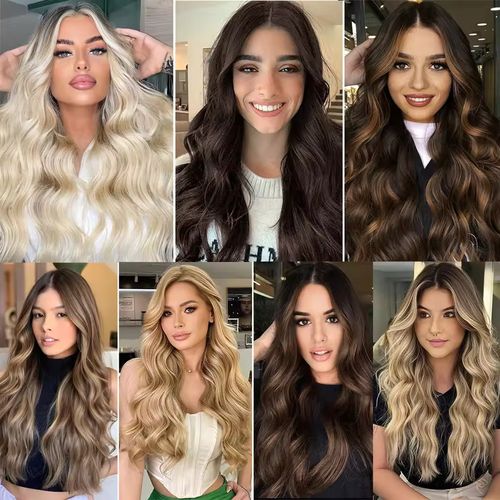 Women's Long Hair Extension Piece One-piece Simulation Hair U-shaped Curl Natural Seamless Volumizing Water Wave Pattern