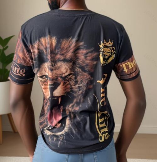 Summer T-shirt Men Animal Lion 3D Custom Tshirt Design Print New Short Sleeve Top Micro Elastic Sport Casual T-shirts