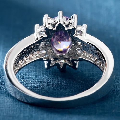 Purple Gemstone Fashion Exquisite Stainless Steel Jewelry Rings for Women