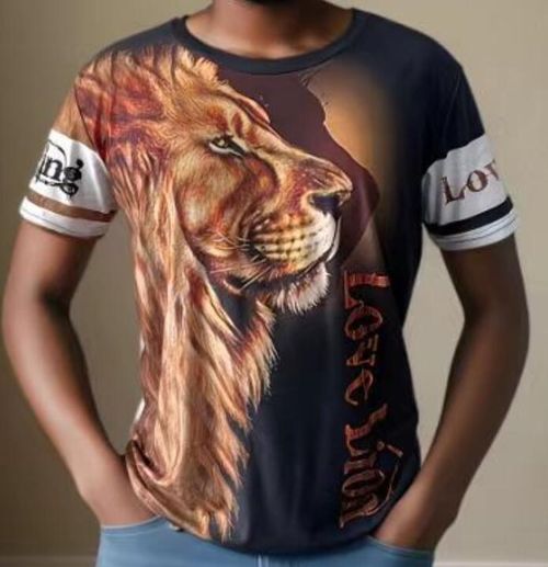 Summer T-shirt Men Animal Lion 3D Custom Tshirt Design Print New Short Sleeve Top Micro Elastic Sport Casual T-shirts