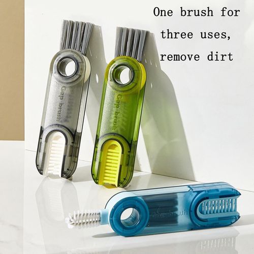 2025 New Three in One Cup Lid Brush Water Cup Cleaning Gap groove Cleaning Cup Brush