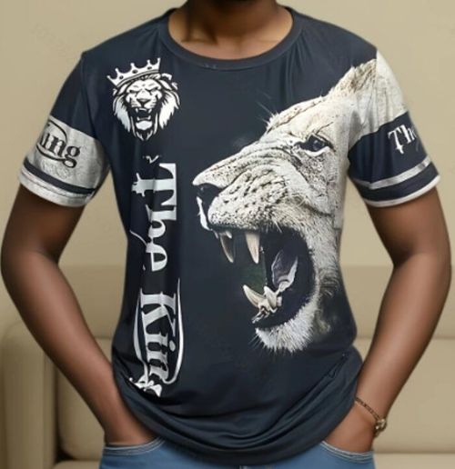 Summer T-shirt Men Animal Lion 3D Custom Tshirt Design Print New Short Sleeve Top Micro Elastic Sport Casual T-shirts