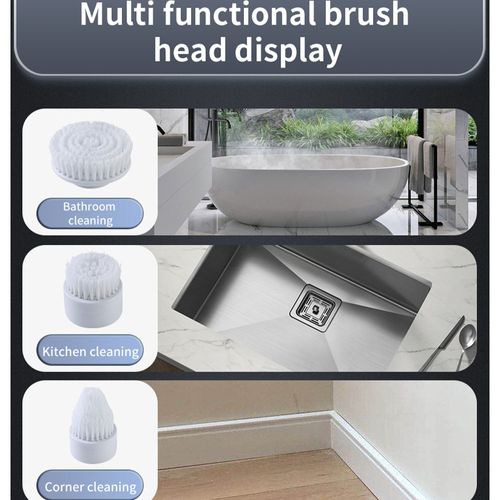 Sunshine Cordless Electric for Spin Scrubber 7 Replaceable Shower Cleaning Brush for Baby-Friendly Tub and Tile Plastic Material
