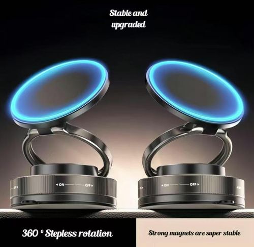 360° Vacuum Magnetic Phone Holder, Hands-Free ,for outdoor fun MirrorShower Smooth Surface,Strong Suction Cup Magnetic Car Phone Holderfor All Smartphones & All Car Models adjustable