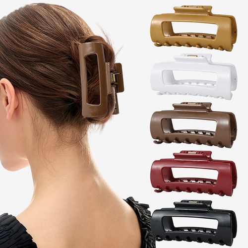 Soft Silicone Hair Claw New Trendy Rubber Square Hollow Out Shark Hair Clips Women Girls Gentle Hair Clips