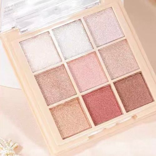 Nove cores de sombra de olho pérola brilhante anti-suor não é fácil de enfermar nove reticular vídeo de olhos