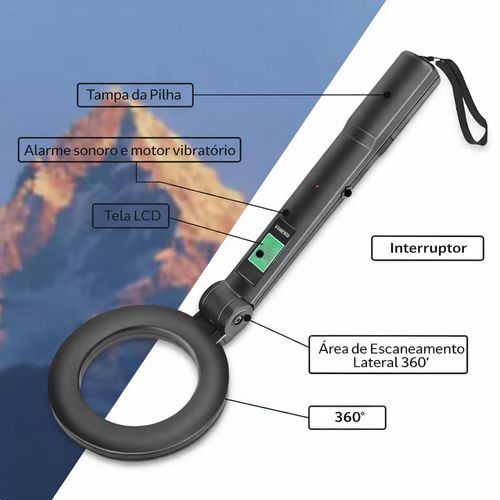 Detector de Metais 360° Alta Sensibilidade | Detector de Ouro Portátil para Caça ao Tesouro