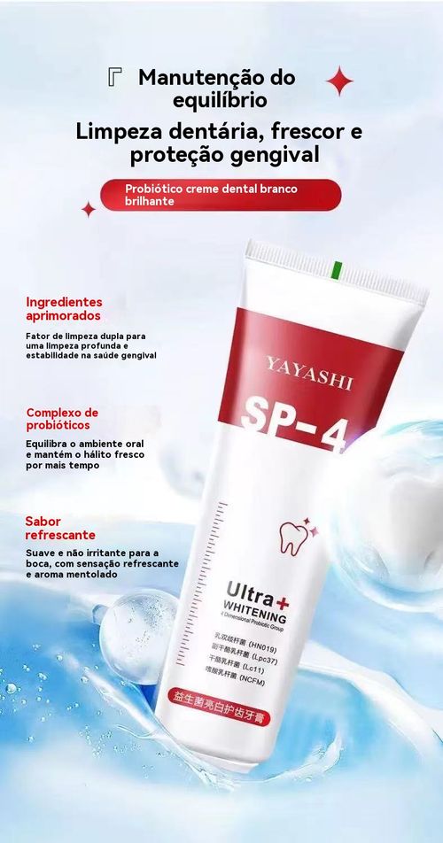 ✨Creme Dental Probiótico YAYASHI SP-4 – Clareia Dentes, Remove Manchas e Fresca Hálito para Angola! 😁