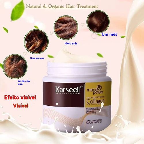Máscara Capilar Karseeell Maca Power Collagen🌿 Reparo Profundo Cabelo Seco Danificado | Óleo de Argan + Queratina 21 Dias Resultado Visível💎