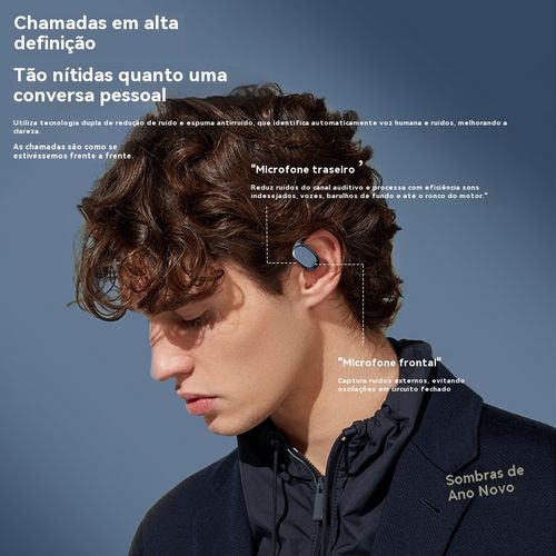 Fones de ouvido Bluetooth de condução óssea