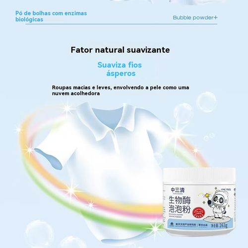 ✨Pó de Bolhas com Enzimas Biológicas – Remove Manchas Difíceis Sem Esfregar, Seguro para Bebês | Ideal para Angola👶