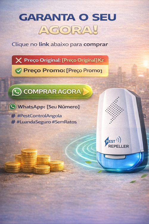Repelente Ultrassônico Contra Ratos e Insetos | Entrega em Luanda COD