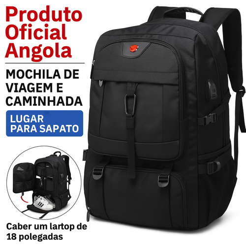 Mochila de Viagem 80L Expansível com Compartimento para Sapatos e Porta USB | Ideal para Trabalho e Viagens