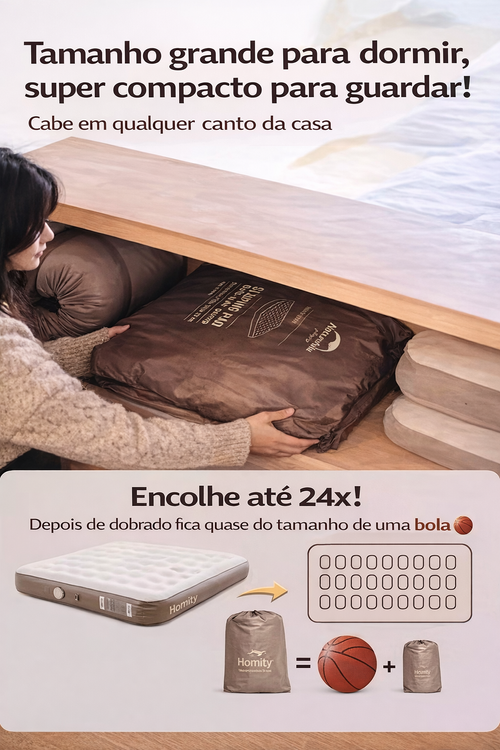 Colchão Inflável de Casal com Bomba Elétrica | Cama Inflável Confortável | Entrega em Luanda COD