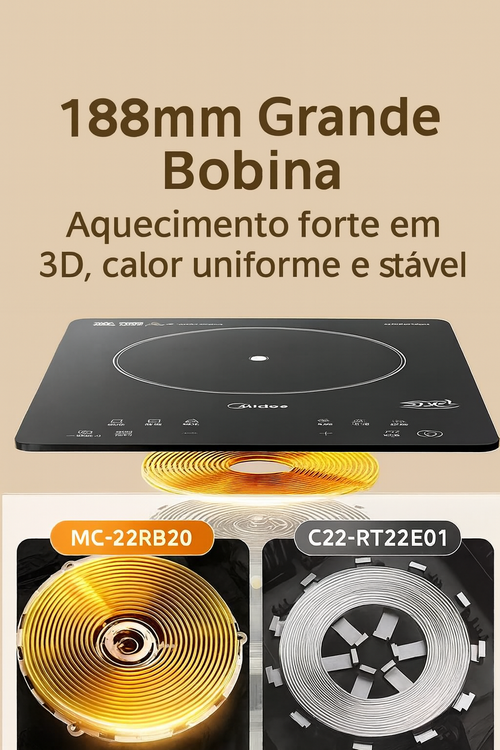 Fogão de Indução 3500W Potente | Aquecimento Rápido, Estável e Económico | Ideal para Cozinha Angolana