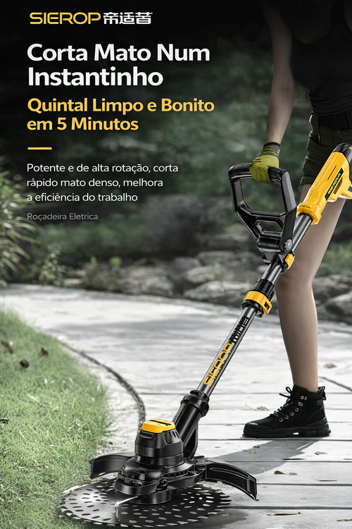 Roçadeira Elétrica 1880W Sem Fio | Máquina Profissional de Cortar Mato | Entrega em Luanda COD